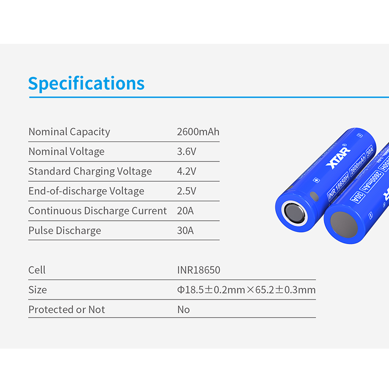 Original XTAR 18650 2600mAh Ak – Vape Battery 18650 Bewertung und Preis