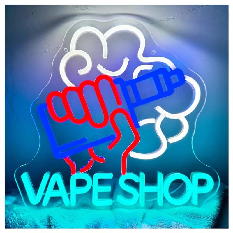 Vape-Shop Neonschild: Hand mit – Vaping Store Bewertung und Preis